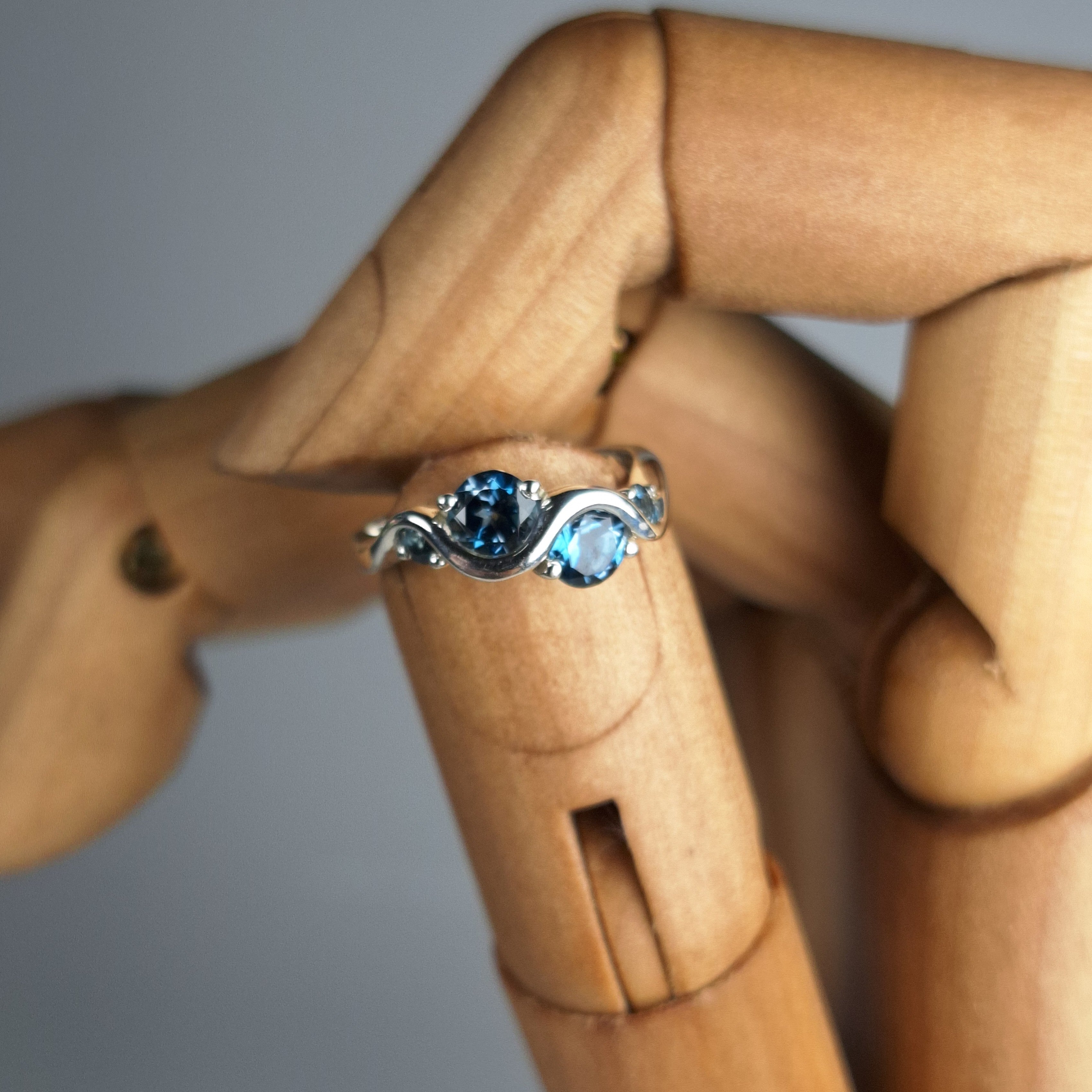 Silver Ring with London Blue Topaz